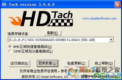 HD Tach(硬盤性能測試工具) V3.0.4 中文綠色版