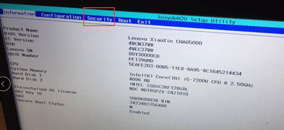 聯(lián)想小新潮5000修改BIOS設(shè)置U盤啟動(dòng)