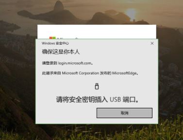 win10 1903使用Edge訪問(wèn)微軟網(wǎng)站提示:請(qǐng)將安全密鑰插入U(xiǎn)SB端口 的解決方法