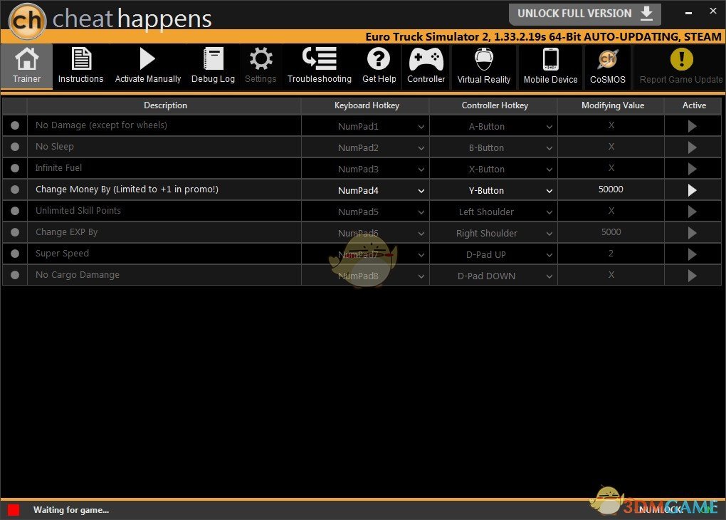 歐洲卡車(chē)模擬2修改器_歐洲卡車(chē)模擬2八項(xiàng)修改器