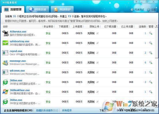 360流量監(jiān)控器 V2.2 綠色版
