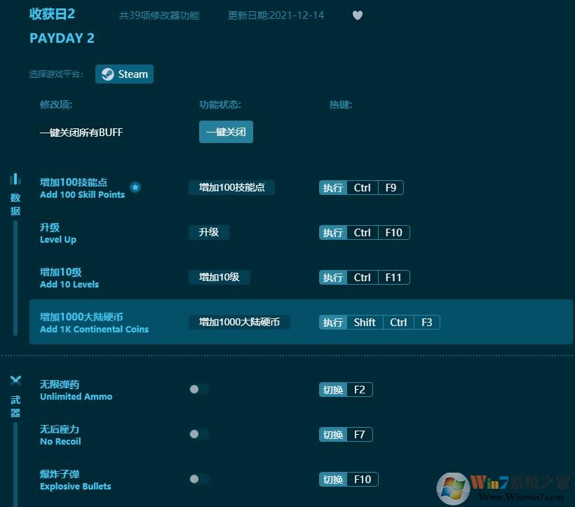 收獲日2三十九項修改器