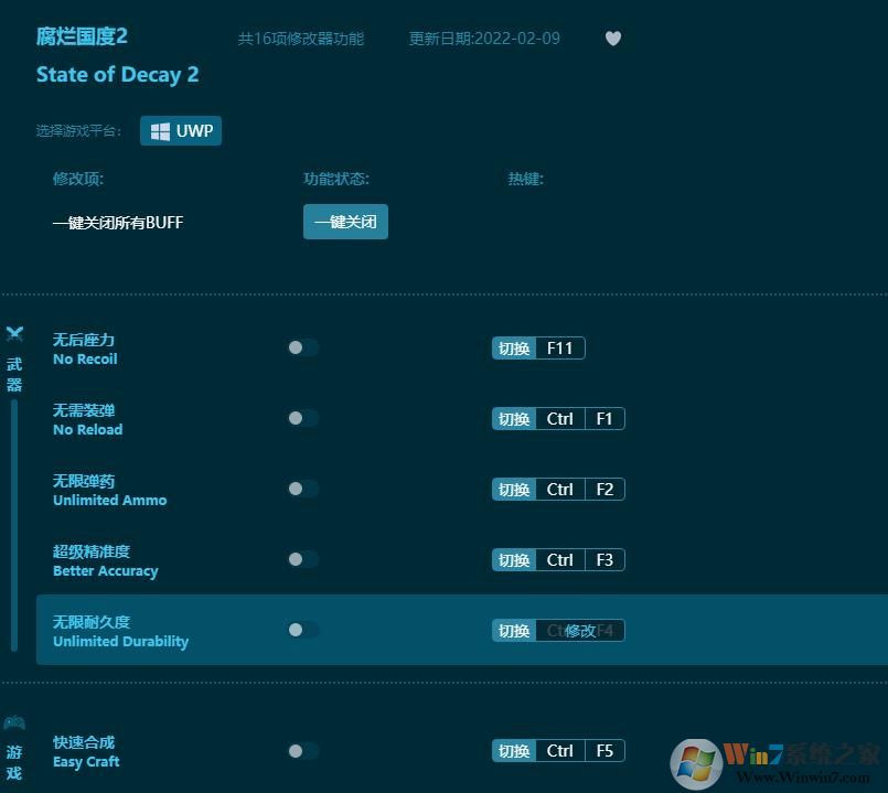 腐爛國(guó)度2十六項(xiàng)修改器