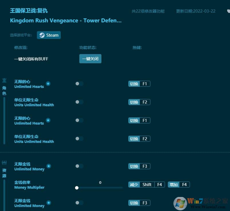 王國保衛(wèi)戰(zhàn)復(fù)仇十一項(xiàng)修改器 v1.4.27