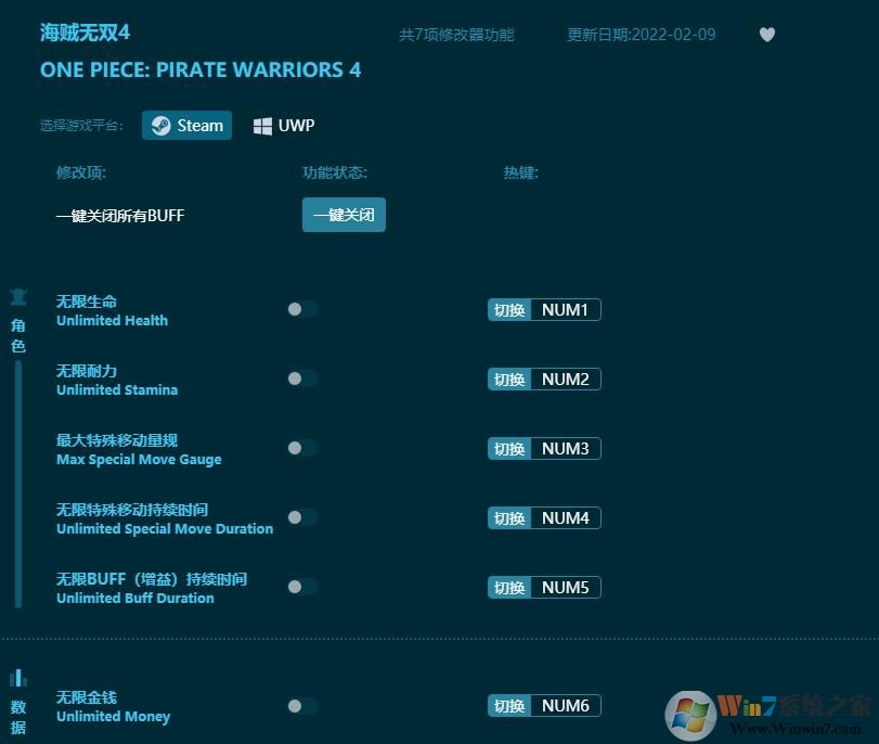 海賊無(wú)雙4七項(xiàng)修改器 v1.3.30.8.6.7