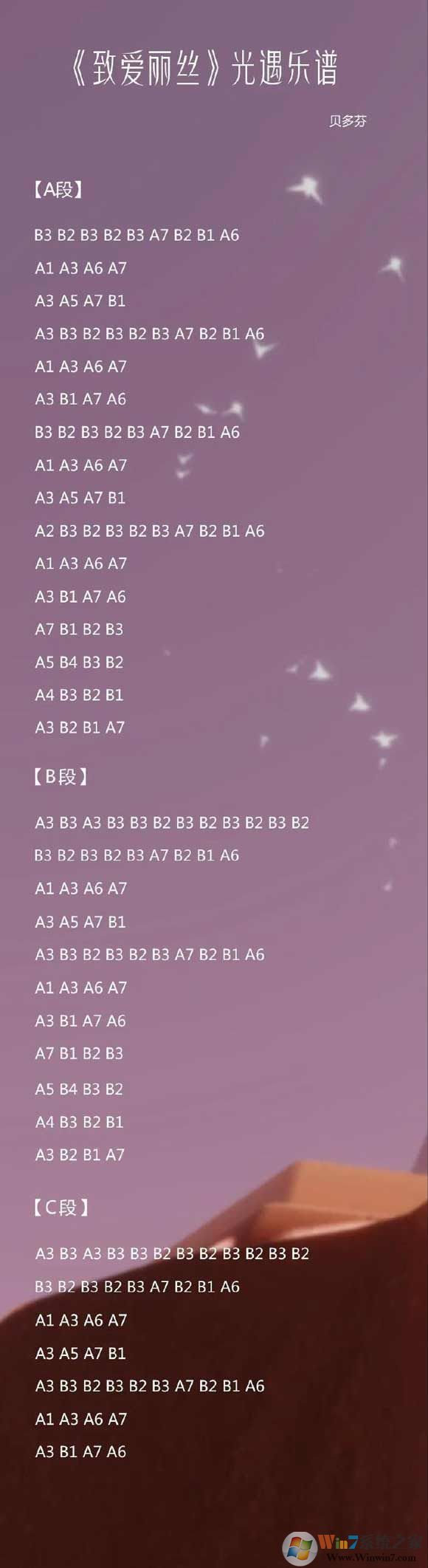 光遇簡(jiǎn)譜《致愛(ài)麗絲》怎么彈？光遇簡(jiǎn)譜大全