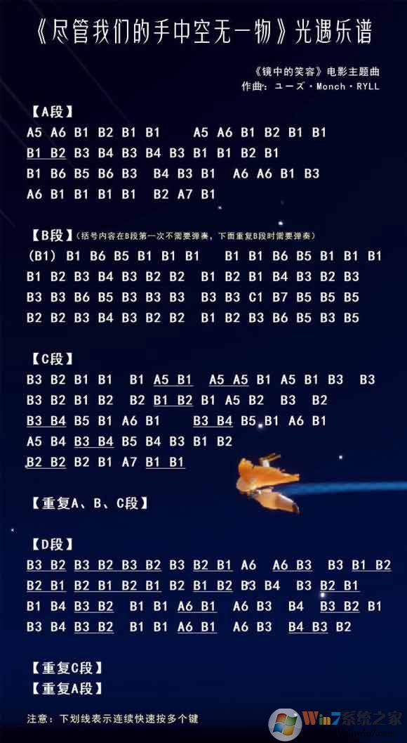 光遇簡譜《盡管我們手中空無一物》怎么彈？光遇簡譜大全