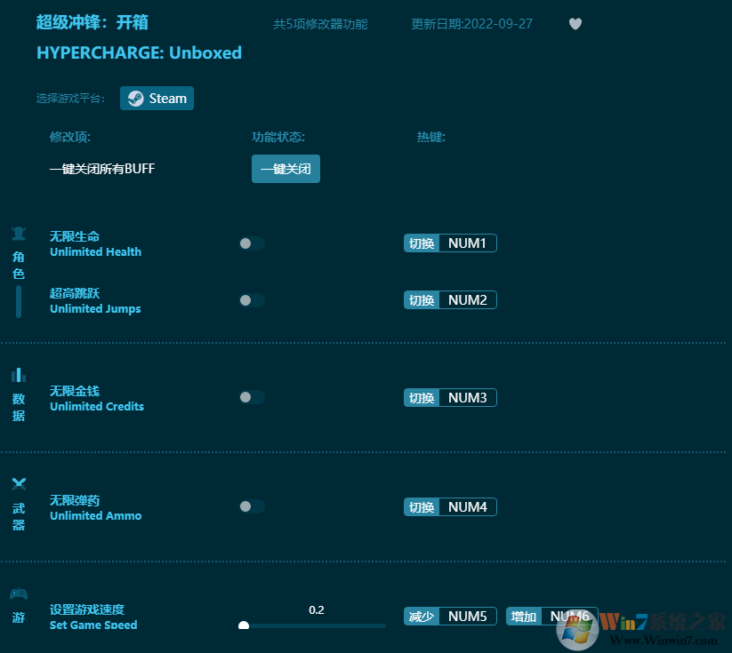 超級(jí)沖鋒開(kāi)箱五項(xiàng)修改器