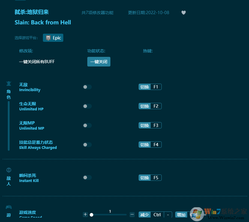 弒殺地獄歸來七項(xiàng)修改器