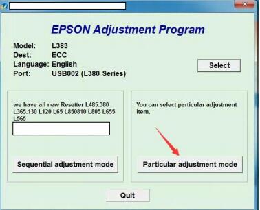 愛普生L380打印機(jī)清零軟件