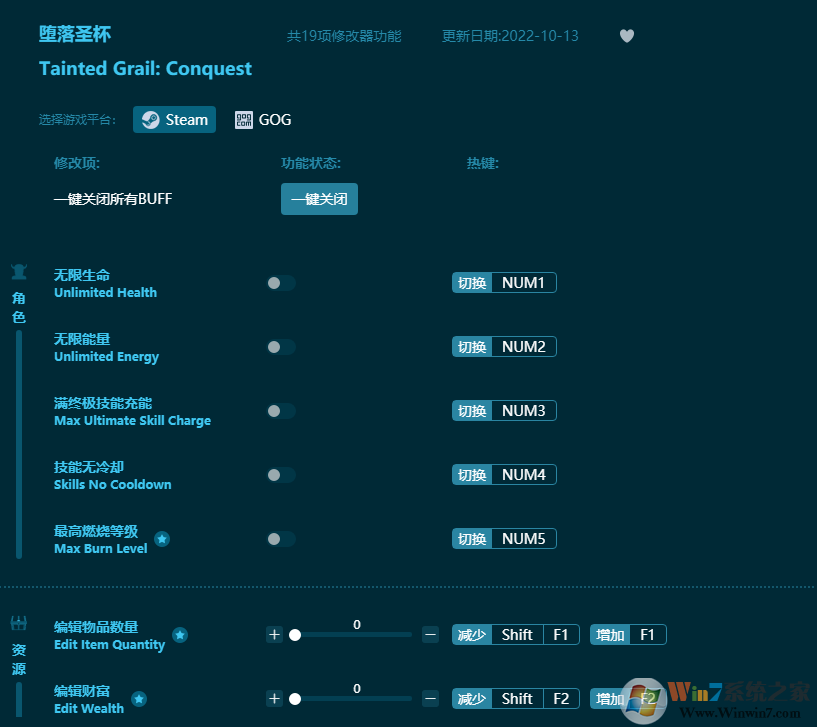 墮落圣杯十九項(xiàng)修改器