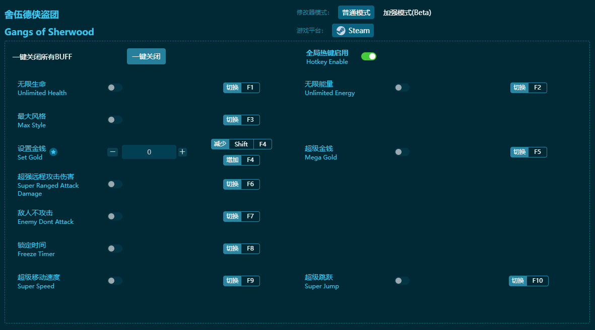 舍伍德俠盜團十項修改器 v2024最新版