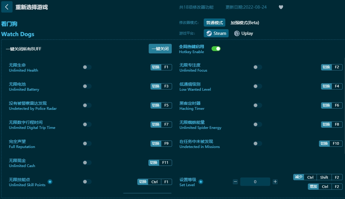 看門狗十八項(xiàng)修改器