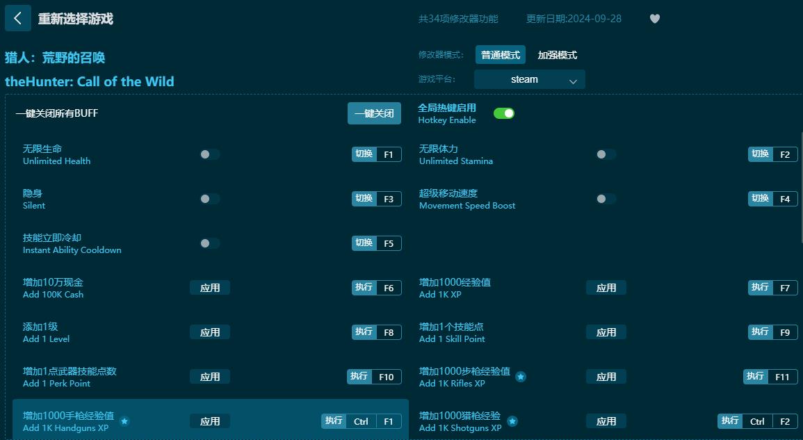 獵人：荒野的召喚三十四項(xiàng)修改器