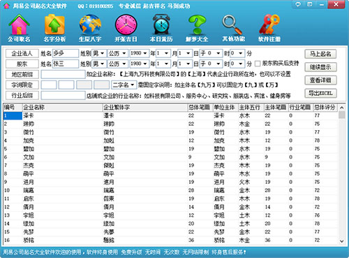 周易公司起名大全